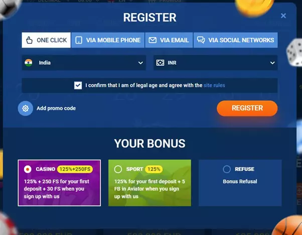 Register at Mostbet